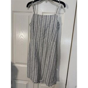 Garage Women's Dress Open Back White W/ Black Stripes Size XS